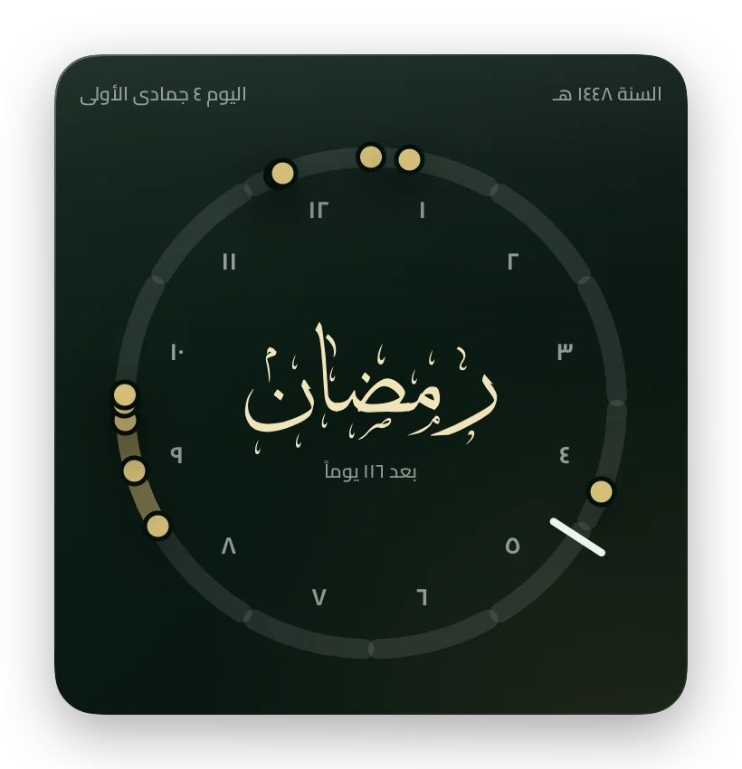 Calendar widget: the Hijri year